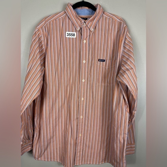 Chaps xlarge easy care p 2 p 25” length 31 preowned orange / blue - Picture 6 of 7
